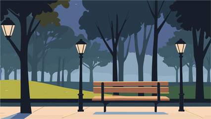 bench in the park vector