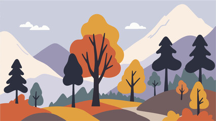 illustration of a landscape vector