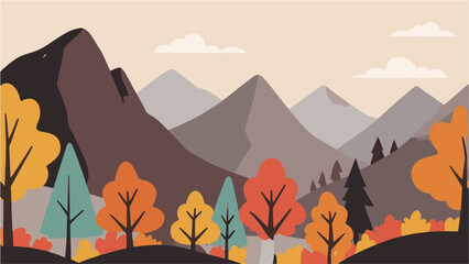 landscape with mountains autumn vector