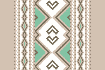 Ikat Fabric Paisley Embroidery Background. Ikat Damask Geometric Ethnic Oriental Pattern traditional.aztec Style Abstract Vector illustration.design for Texture,fabric,clothing,wrapping,sarong.