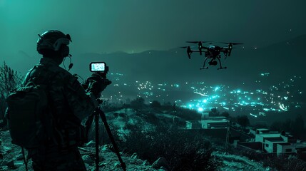 Night Vision Drone Attack on Insurgent Camp