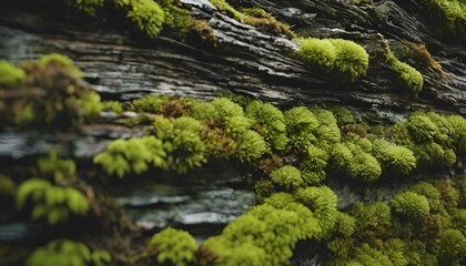 Obraz na płótnie Canvas AI generated illustration of moss-covered rocks