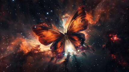 Butterfly nebula in colour - obrazy, fototapety, plakaty