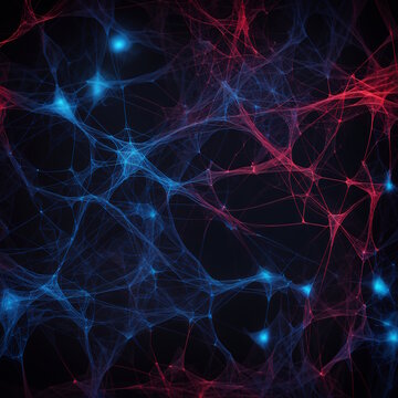 neural network image on a dark background