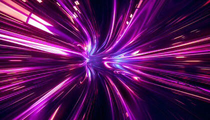 Fototapeta premium Neon Genesis - Radiant Ruby & Amethyst Light Explosion 