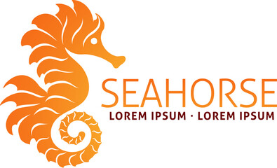 A seahorse or sea horse fish animal design icon mascot concept - 785302300