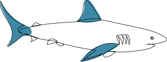 fish, shark sketch on white background vector - 785302509