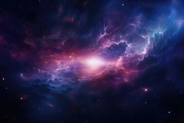 Fototapeta premium Colorful Nebula with Stars and Planets. Abstract Space Illustration background