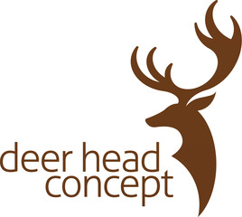 A deer stag buck dear animal head icon mascot sign design concept symbol illustration