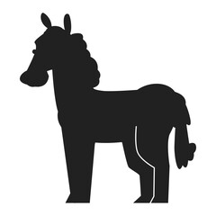 Horse black silhouette vector farm animal sign isolated on a white background.