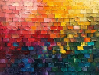 Colorful Textured Paint Wall Abstract