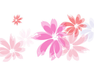 Falling cherry blooming flower parts vector..