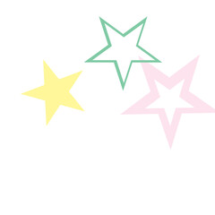 Object fountain organized from random sparcle star pictographs as fireworks.