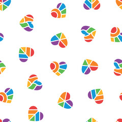 Colorful never ending pattern with colors and symbols of lgbt community. LGBTQI+ flat vector illustrations for fabric print and other