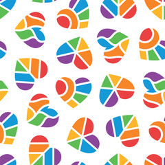 Colorful never ending pattern with colors and symbols of lgbt community. LGBTQI+ flat vector illustrations for fabric print and other