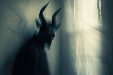 A dark demon shadow, showing the concept of the devil inside yourself