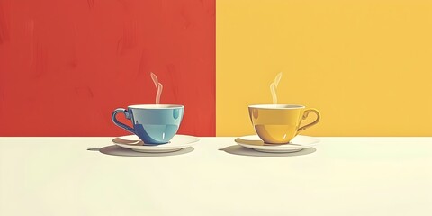 Fototapeta premium Business Person Struggling to Choose Coffee or Tea Beverage Dilemma