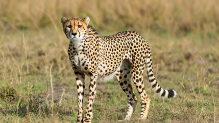 Cheetah standing ready to hunt at Masai Mara National