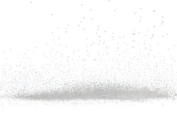 Whimsical Snowfall: A Flurry of Tiny White Dots on a Blank Canvas. On a White or Clear Surface PNG Transparent Background.