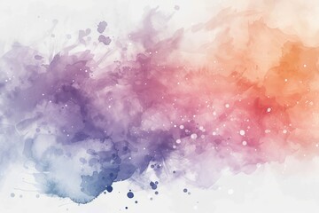 Colorful Cloudscape Gradient with Fluffy Smoke Effect in Sky Space. Abstract Watercolor Painting Background