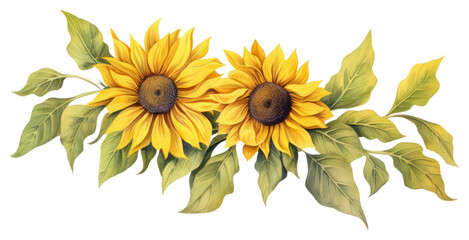 PNG Sunflower plant inflorescence creativity. - obrazy, fototapety, plakaty