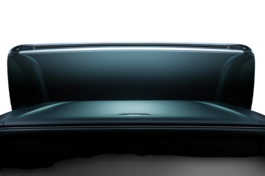 Unveiling the Mechanical Heart: Cars Back End With Hood Up. On a White or Clear Surface PNG Transparent Background.