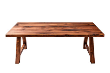 A Symphony of Wood: A Tables Elegance on a Blank Canvas. On a White or Clear Surface PNG Transparent Background.