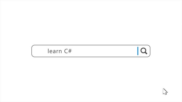 Learn C Sharp in Search Animation. Internet Browser Searching
