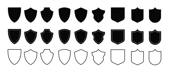 Shield icons collection isolated. Stock vector stock illustration