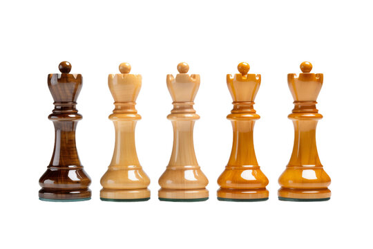 Elegant Battle: Chess Pieces Strategically Aligned on White Surface. On a White or Clear Surface PNG Transparent Background.