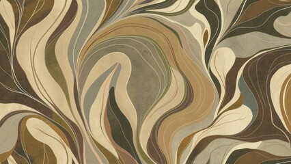 Organic Abstraction Abstract Wallpaper with Flowing Organic Lines