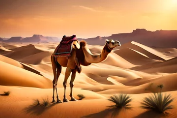 Selbstklebende Fototapeten camel in the desert © Muhammad