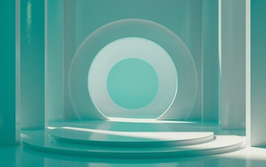 Fototapeta premium Futuristic stage design with layered circles