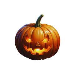 Fototapeta premium Yellow pumpkin and haloween pumpkin illustration png.