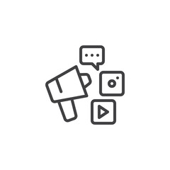 Social Media Marketing line icon