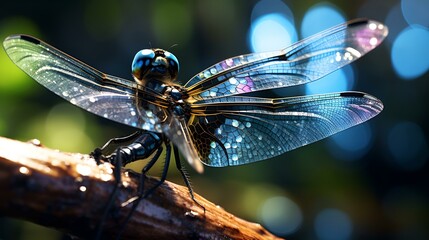 A delicate dragonfly resting on a leaf
