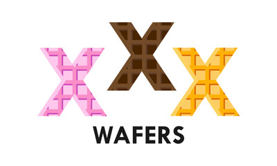 Letter x with wafer design logo template illustration