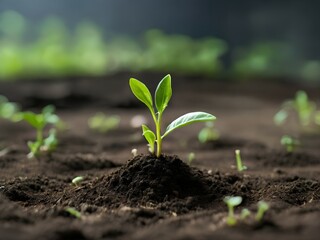 young plant in the ground