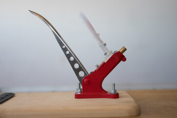 Detail of the auto bench prime, it is a tool to place the primers in the pods during the reloading...