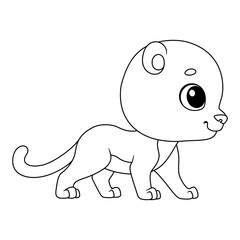 Cartoon vector illustration of panther coloring page