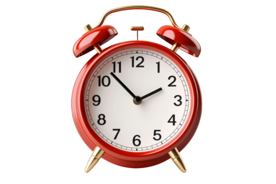 The Crimson Timekeeper. On a White or Clear Surface PNG Transparent Background.