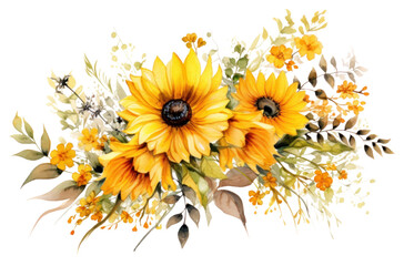 PNG Sunflower pattern plant inflorescence - obrazy, fototapety, plakaty