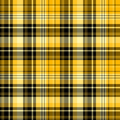 Seamless pattern in fantastic yellow and black colors for plaid, fabric, textile, clothes, tablecloth and other things. Vector image.
