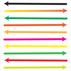 Fototapeta premium Direction arrow icon set. Colored arrows symbols. Arrows of different types. Arrow isolated on white background. vector illustration. EPS 10/AI