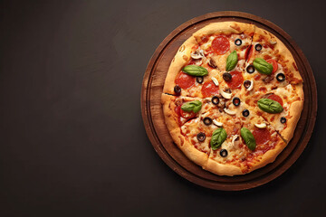 pizza on a board