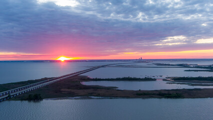 Mobile Bay, Alabama sunset in April