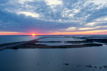 Mobile Bay, Alabama sunset in April