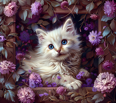 3D Break Through Cat Tumbler Wrap Generated by AI