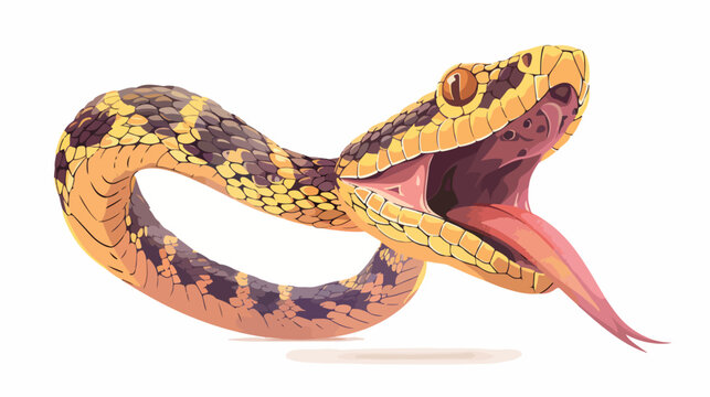 Snake tongue cartoon vector illustration Flat vector
