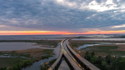 Mobile Bay, Alabama sunset in April